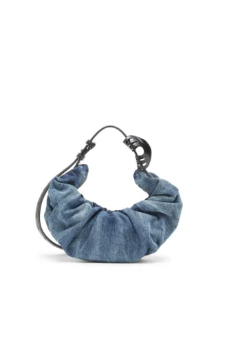 grab-d hobo s Grab-D-Small Scrunched Hobo-Tasche aus behandeltem Denim