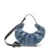 grab-d hobo s Grab-D-Small Scrunched Hobo-Tasche aus behandeltem Denim