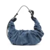 grab-d Hobo-Tasche l Grab-D-Large geknitterte Hobo-Tasche aus behandeltem Denim