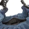 grab-d Hobo-Tasche l Grab-D-Large geknitterte Hobo-Tasche aus behandeltem Denim