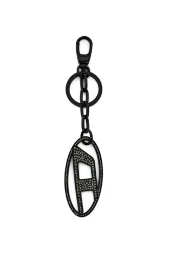 holy-c Metall-Schlüsselanhänger „Oval D” mit Kristallen