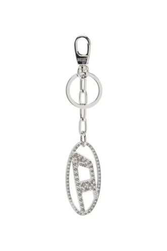 holy-c Metall-Schlüsselanhänger „Oval D” mit Kristallen