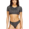 irma-gft Kurzes T-Shirt mit Metallic-Effekt