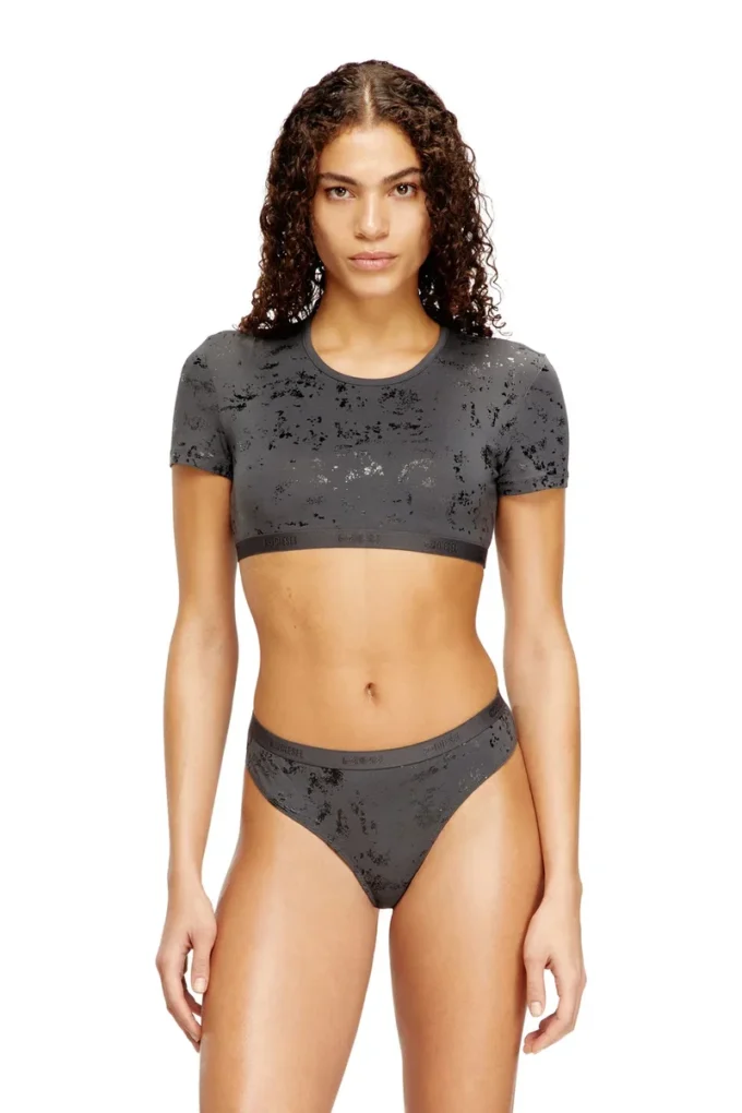 irma-gft Kurzes T-Shirt mit Metallic-Effekt