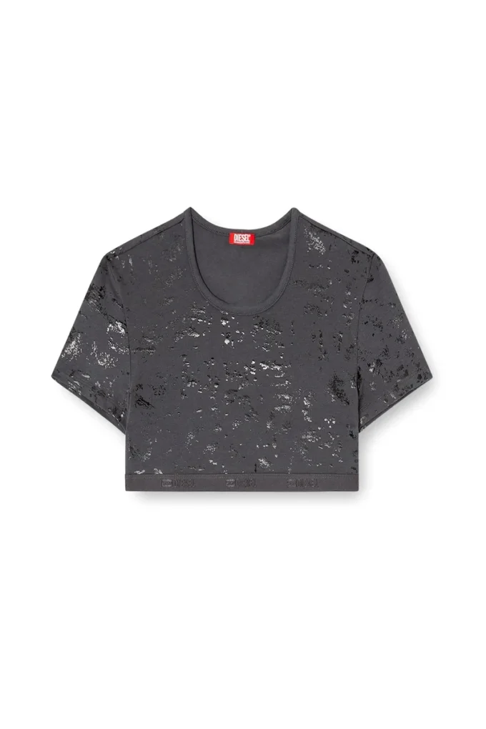 irma-gft Kurzes T-Shirt mit Metallic-Effekt