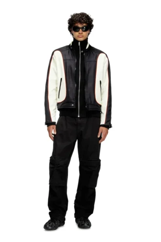 j-blink-a Bikerjacke mit Farbblock und Paspelierung