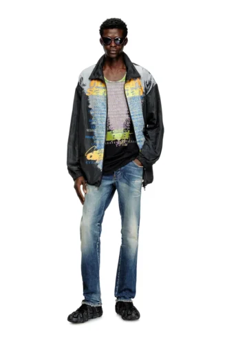 j-erik Tech-Jersey-Jacke mit Songtext-Print