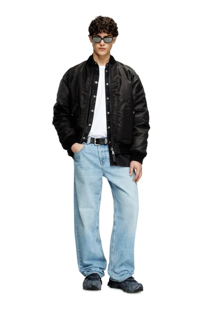 j-held Bomberjacke aus wattiertem Nylon mit ovalem D