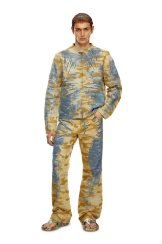 j-met-dev Bikerjacke aus Camouflage-Gabardine zum Abziehen