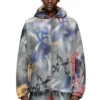 j-mirr Gesteppte Windjacke mit Graffiti-Print