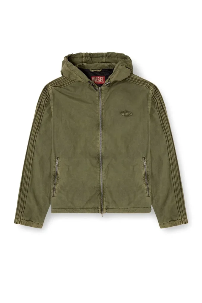 j-stitch Kapuzenjacke mit Reißverschluss aus Baumwollpopeline