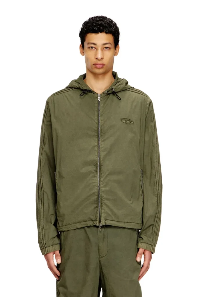 j-stitch Kapuzenjacke mit Reißverschluss aus Baumwollpopeline
