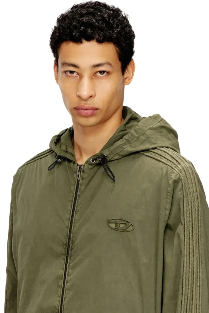 j-stitch Kapuzenjacke mit Reißverschluss aus Baumwollpopeline