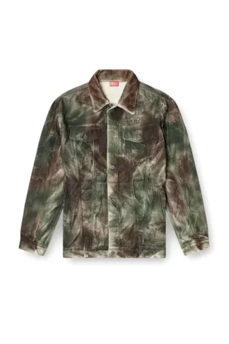 j-thug-jkt Truckerjacke aus geknittertem Camo-Canvas