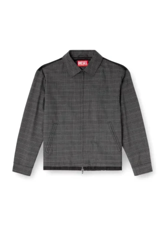 j-ting Coach-Jacke aus Prince-of-Wales-Wollmischung und Satin