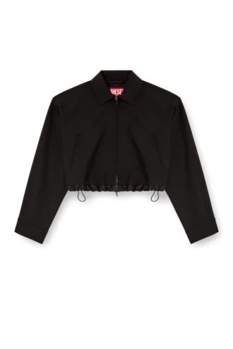 j-ting-fem-r2 Kurze Jacke aus Tailoring-Stoff und Nylon