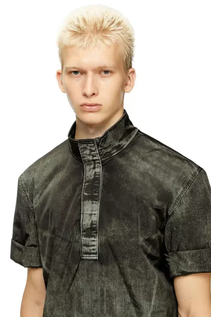 j-valois Kurzarmjacke aus Nylon in Denim-Optik