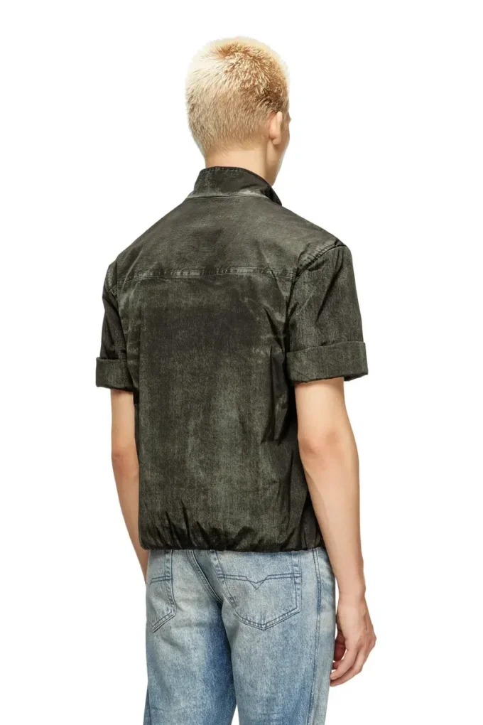 j-valois Kurzarmjacke aus Nylon in Denim-Optik