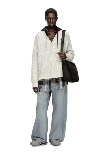 k-antoine Strickjacke mit Zopfmuster und Diesel-Logo