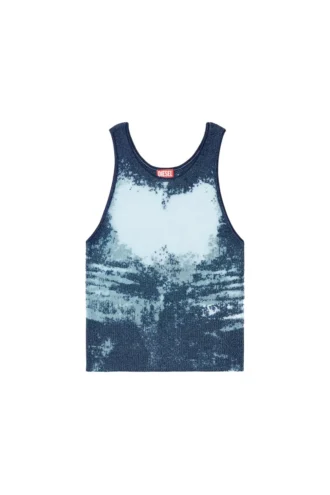 k-bossino Tanktop aus devoré-Metallic-Strick