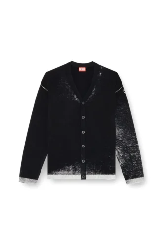 k-larence-cardigan-b Baumwollcardigan mit Reverse-Print