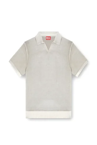 k-lorenzo-ss Kurzärmeliger Polo-Pullover mit umgekehrtem Aufdruck