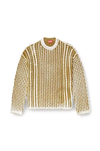 k-moise Pullover mit Zopfmuster und umgekehrtem Aufdruck