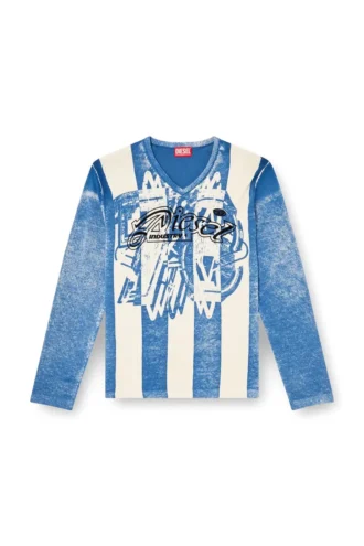 k-oliba-v Pullover mit Streifenmuster auf der Innenseite