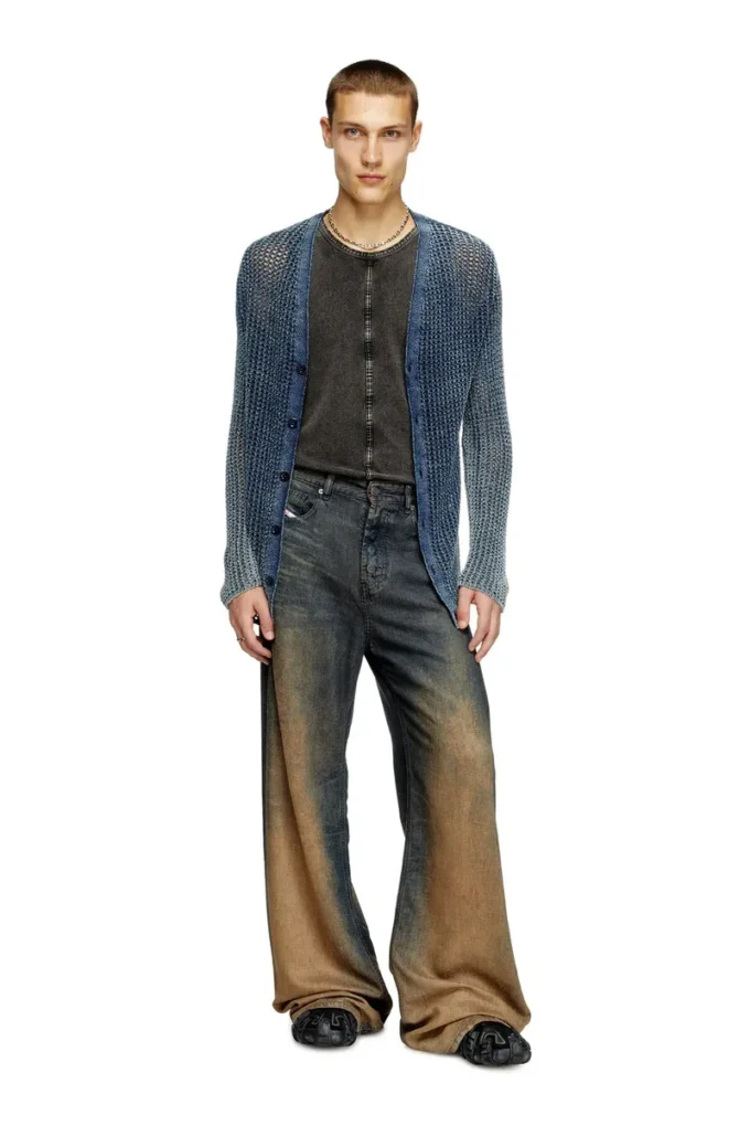 k-redram Strickjacke aus Denimgarn