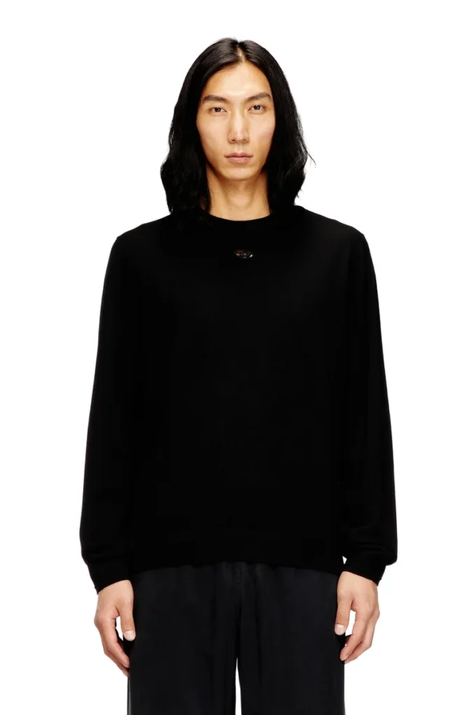 k-valiam Wollpullover mit ausgeschnittenem Logo