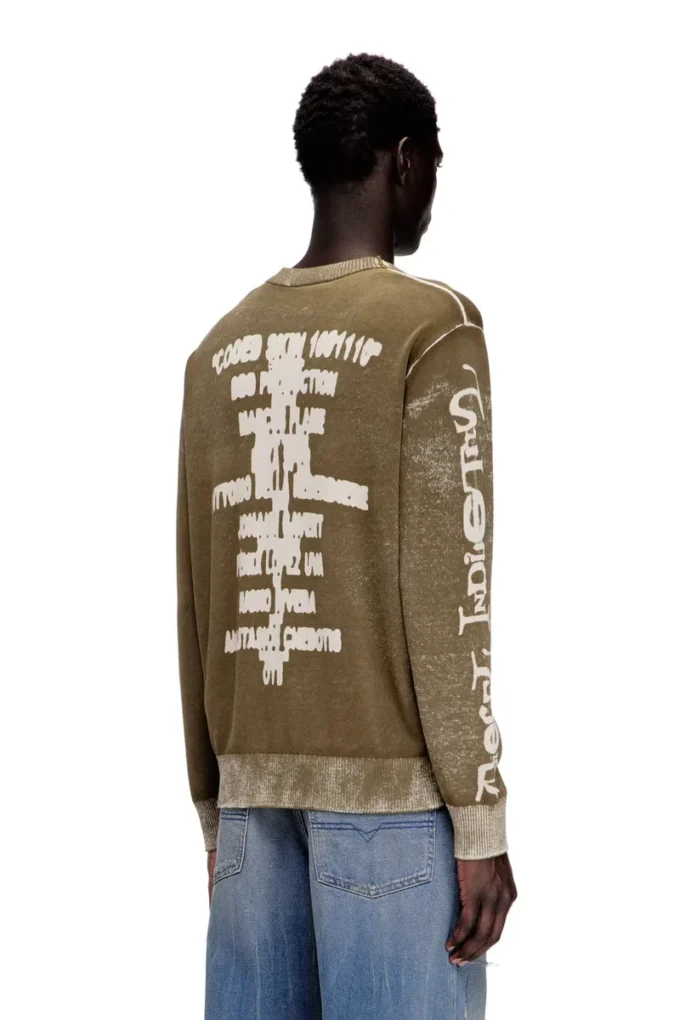 k-yorki Pullover mit verblasstem Reverse-Print und Schriftzug
