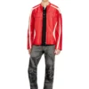 l-adam Bikerjacke aus Leder mit Farbblock-Design