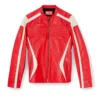 l-adam Bikerjacke aus Leder mit Farbblock-Design