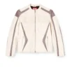l-adam Bikerjacke aus Leder mit Farbblock-Design