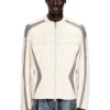 l-adam Bikerjacke aus Leder mit Farbblock-Design