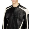 l-adam Bikerjacke aus Leder mit Farbblock-Design