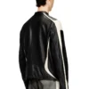 l-adam Bikerjacke aus Leder mit Farbblock-Design