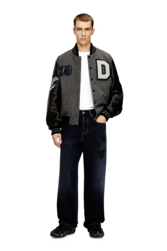 l-arry-cp Collegejacke aus Wolle und Leder