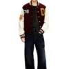 l-arry-cp Collegejacke aus Wolle und Leder