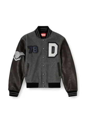 l-arry-cp Collegejacke aus Wolle und Leder