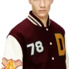 l-arry-cp Collegejacke aus Wolle und Leder