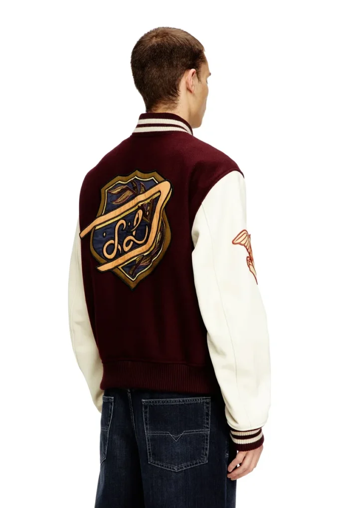 l-arry-cp Collegejacke aus Wolle und Leder
