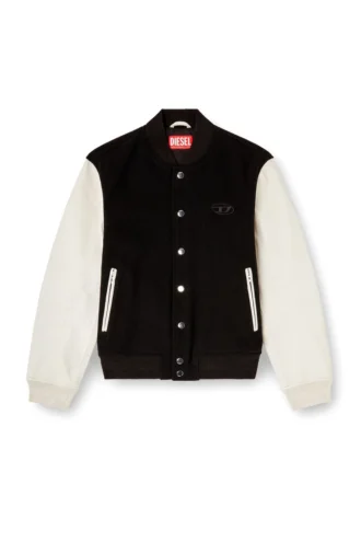 l-arry-wrd Bomberjacke aus Wollmischung und Leder