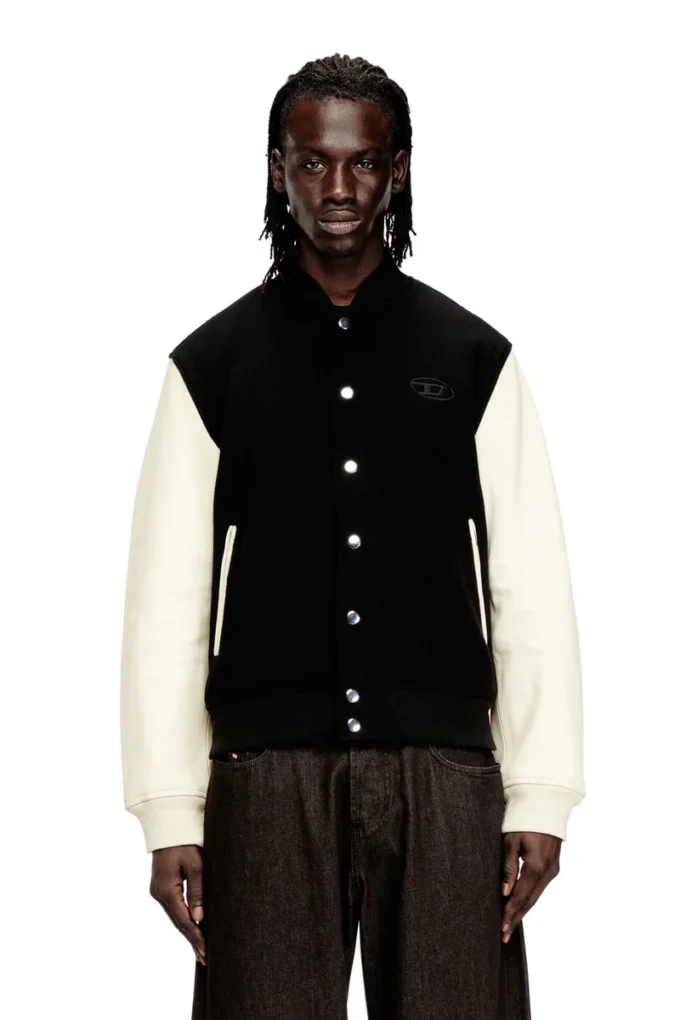 l-arry-wrd Bomberjacke aus Wollmischung und Leder l-arry-wrd Bomberjacke aus Wollmischung und Leder