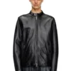 l-carver Leder-Bikerjacke mit geprägtem Logo