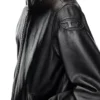 l-carver Leder-Bikerjacke mit geprägtem Logo