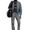 l-cobb Bomberjacke aus behandeltem Leder