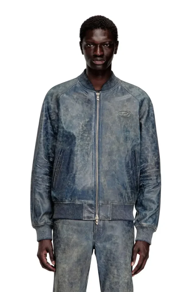 l-cobb Bomberjacke aus behandeltem Leder