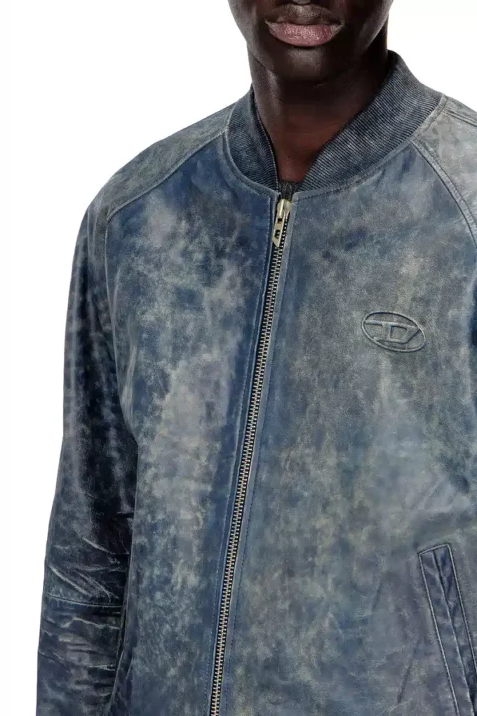 l-cobb Bomberjacke aus behandeltem Leder