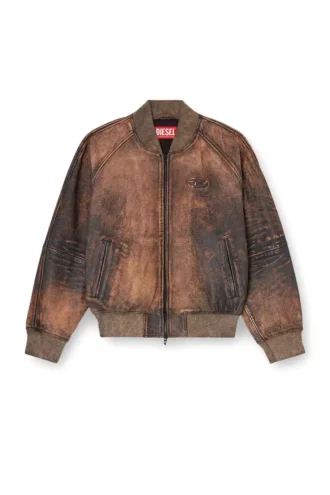 l-cobb-fem Bomberjacke aus Distressed-Leder